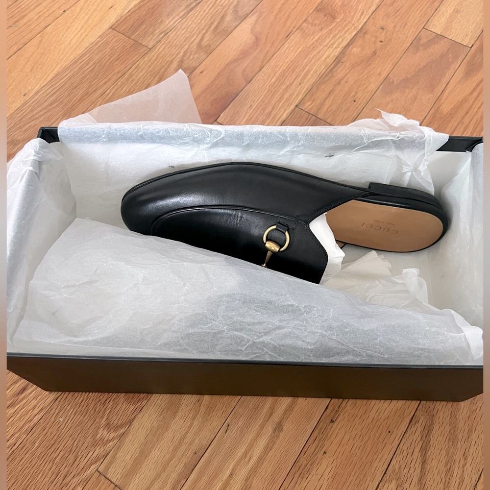 Gucci Princeton Leather Mules - Nero (Black) - 38